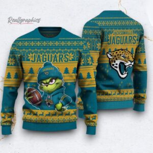 nfl jacksonille jaguars the grinch ugly christmas sweater 1 sto3cf