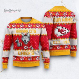 nfl kansas city chiefs cute mascot custom ugly christmas sweater 1 fmlnog