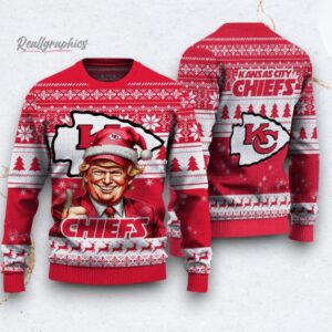 nfl kansas city chiefs donald trump ugly christmas sweater 1 pgcuwp