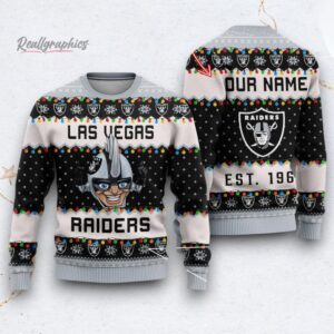 nfl las vegas raiders cute mascot custom ugly christmas sweater 1 fnqwyo