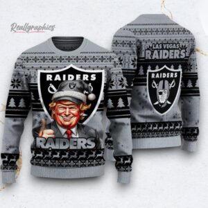 nfl las vegas raiders donald trump ugly christmas sweater 1 ane7ib