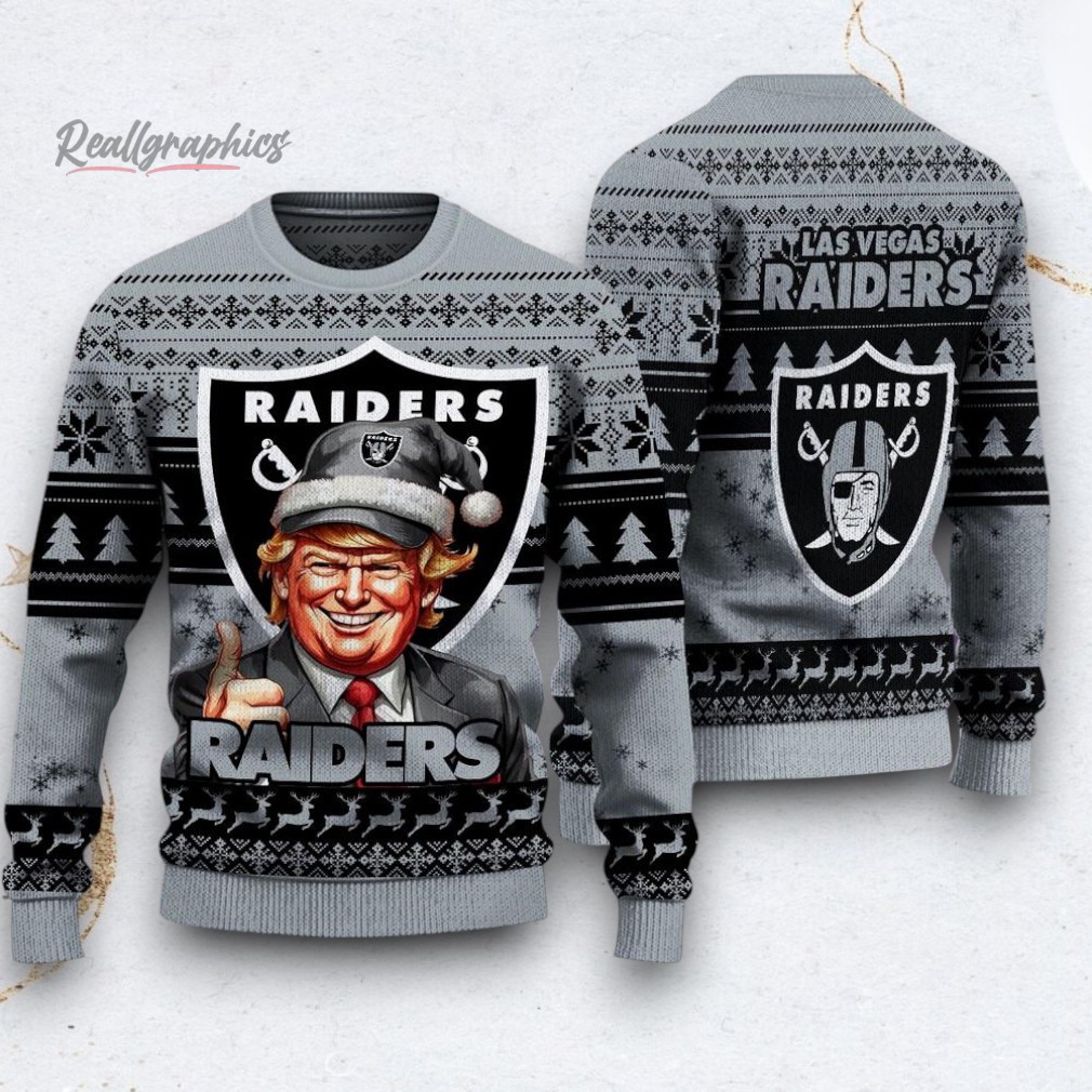 NFL Las Vegas Raiders Donald Trump Ugly Christmas Sweater NFL Las Vegas Raiders Donald Trump Ugly Christmas Sweater