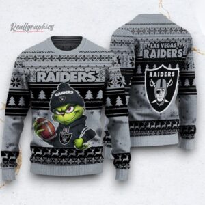 nfl las vegas raiders the grinch ugly christmas sweater 1 q0lzdh
