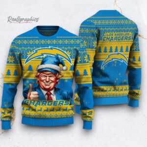 nfl los angeles chargers donald trump ugly christmas sweater 1 og0gtm