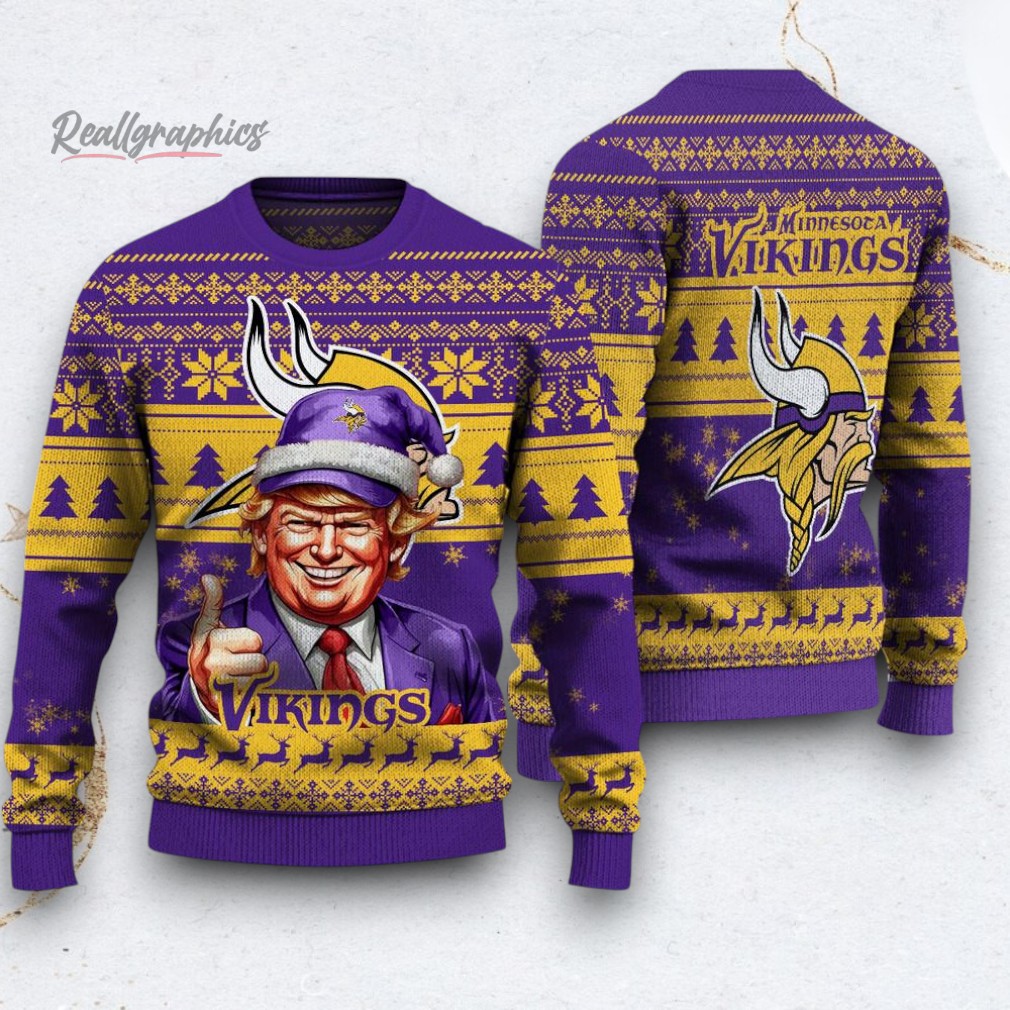 NFL Minnesota Vikings Donald Trump Ugly Christmas Sweater NFL Minnesota Vikings Donald Trump Ugly Christmas Sweater