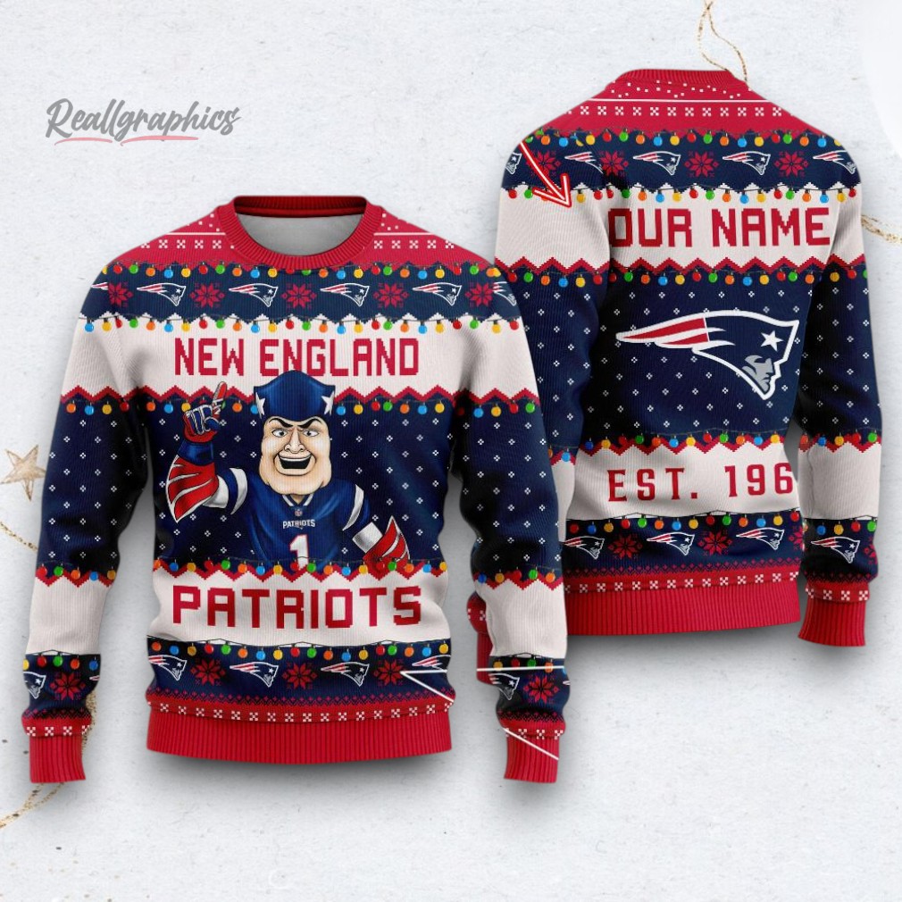 NFL New England Patriots Cute Mascot Custom Ugly Christmas Sweater NFL New England Patriots Cute Mascot Custom Ugly Christmas Sweater