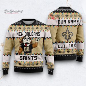 nfl new orleans saints cute mascot custom ugly christmas sweater 1 z5fmz0