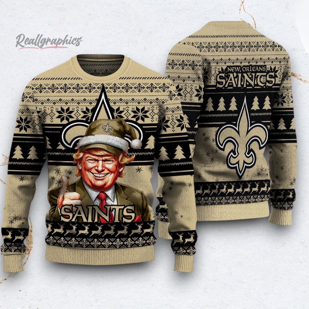 NFL New Orleans Saints Donald Trump Ugly Christmas Sweater NFL New Orleans Saints Donald Trump Ugly Christmas Sweater