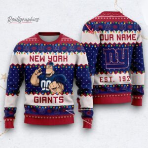 nfl new york giants cute mascot custom ugly christmas sweater 1 tahk4f