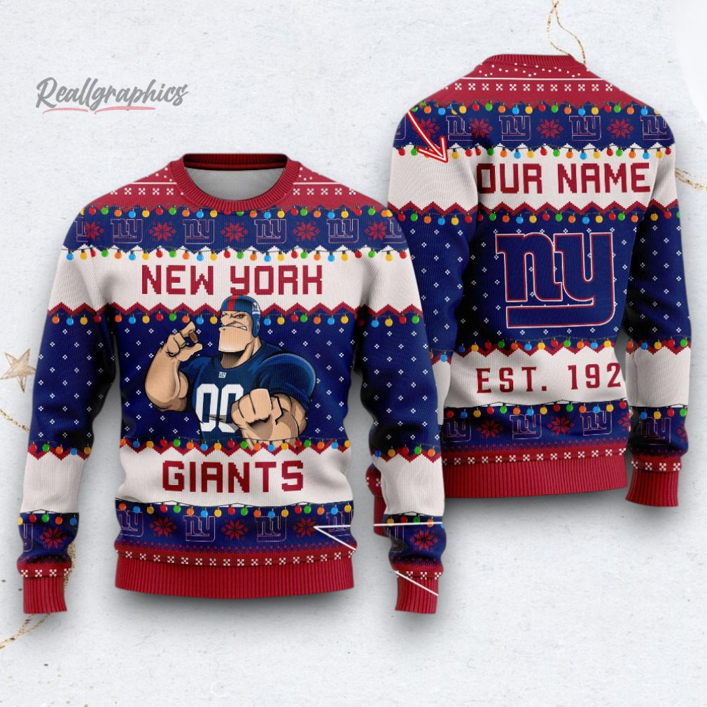 NFL New York Giants Cute Mascot Custom Ugly Christmas Sweater NFL New York Giants Cute Mascot Custom Ugly Christmas Sweater
