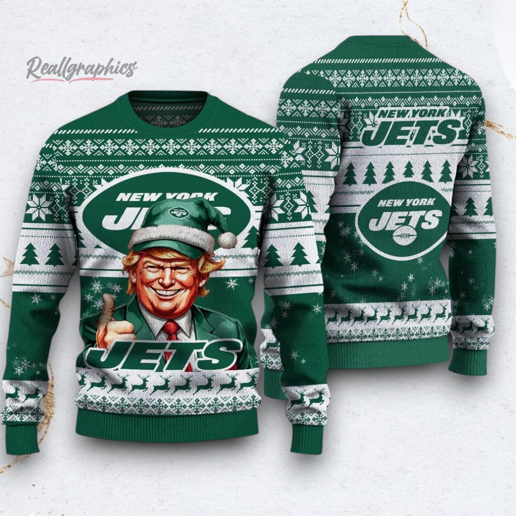 NFL New York Jets Donald Trump Ugly Christmas Sweater NFL New York Jets Donald Trump Ugly Christmas Sweater