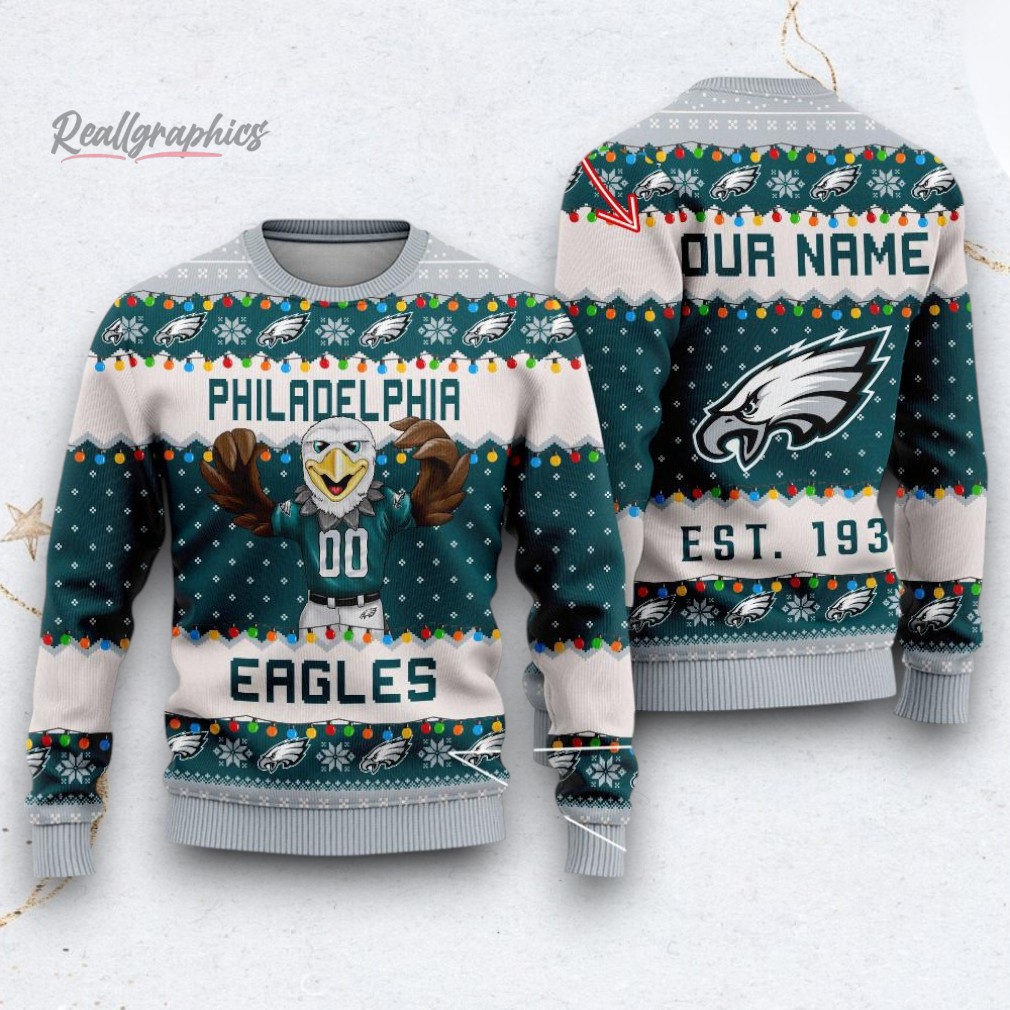 NFL Philadelphia Eagles Cute Mascot Custom Ugly Christmas Sweater NFL Philadelphia Eagles Cute Mascot Custom Ugly Christmas Sweater