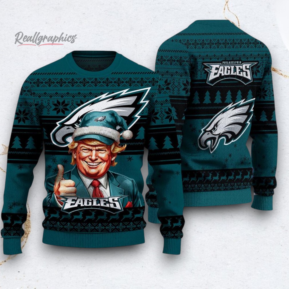 NFL Philadelphia Eagles Donald Trump Ugly Christmas Sweater NFL Philadelphia Eagles Donald Trump Ugly Christmas Sweater