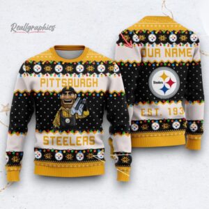 nfl pittsburgh steelers cute mascot custom ugly christmas sweater 1 jppldi