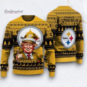 nfl pittsburgh steelers donald trump ugly christmas sweater 1 wai54u