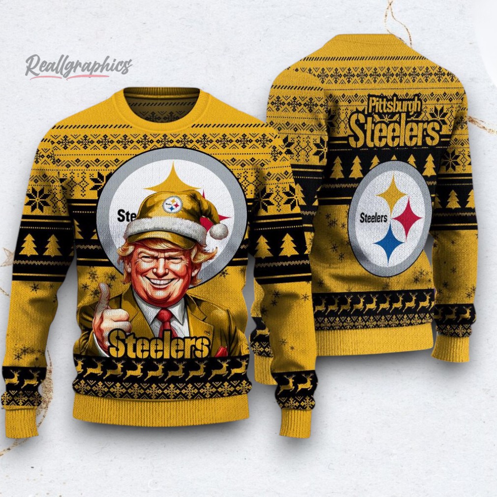 NFL Pittsburgh Steelers Donald Trump Ugly Christmas Sweater NFL Pittsburgh Steelers Donald Trump Ugly Christmas Sweater