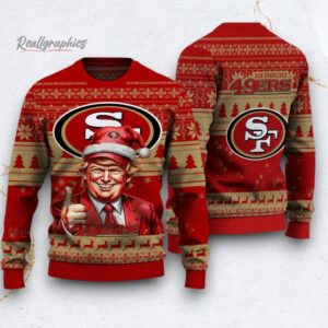 nfl san francisco 49ers donald trump ugly christmas sweater 1 anesuq