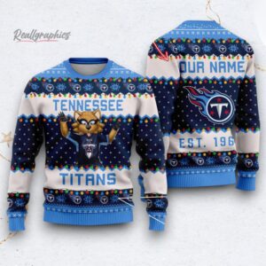 nfl tennessee titans cute mascot custom ugly christmas sweater 1 wbmjhw