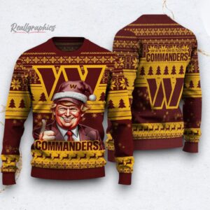 nfl washington commanders donald trump ugly christmas sweater 1 ear4qt