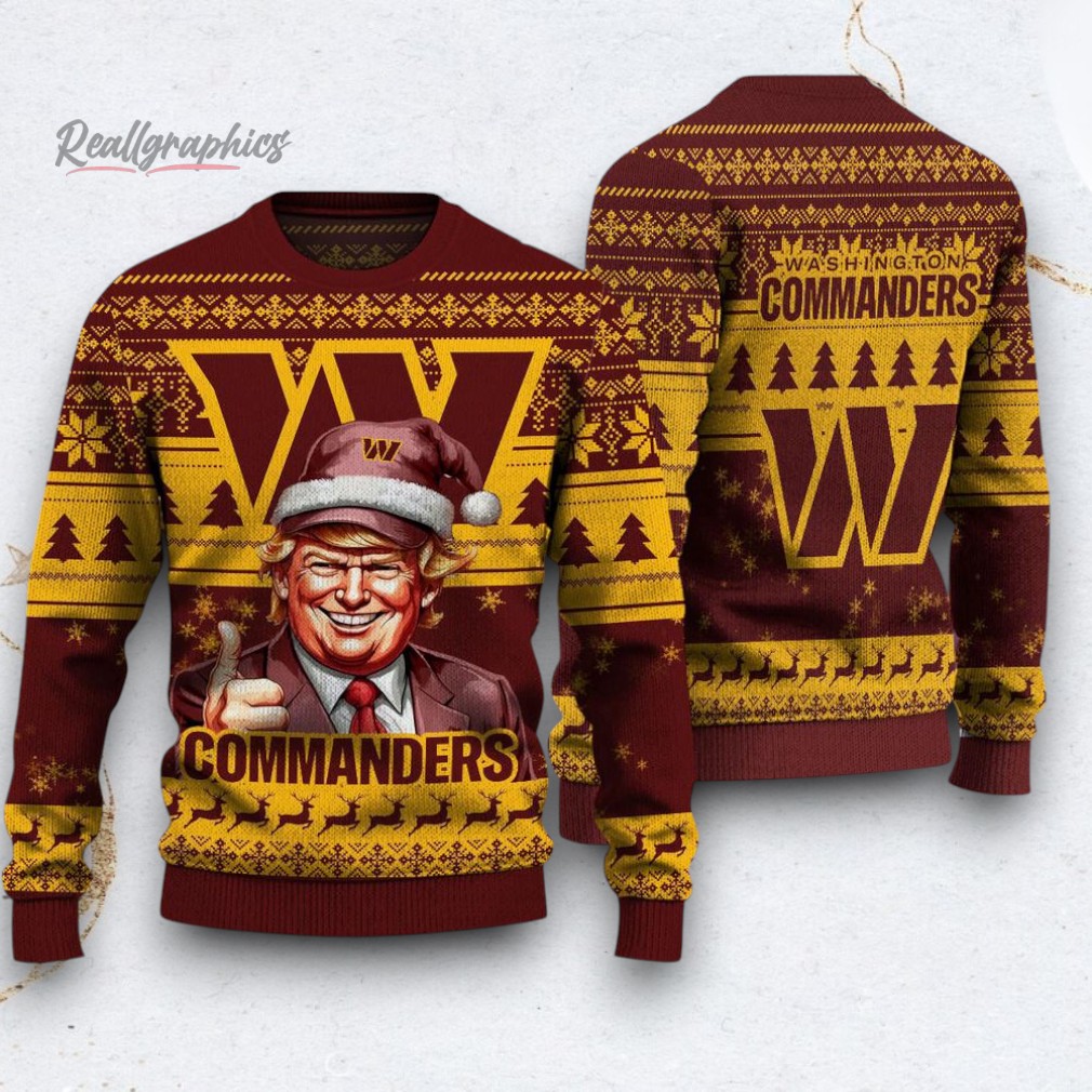 NFL Washington Commanders Donald Trump Ugly Christmas Sweater NFL Washington Commanders Donald Trump Ugly Christmas Sweater