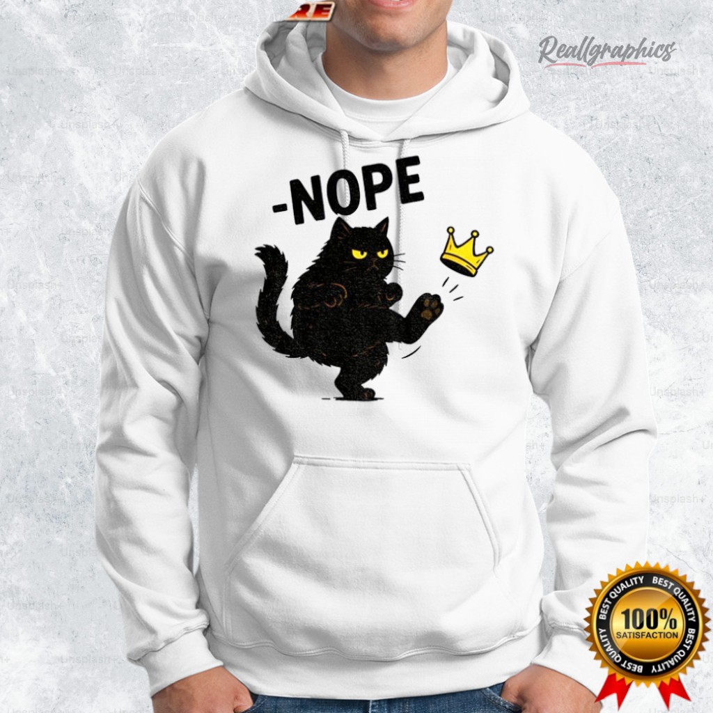 no kings in america black cat funny political meme shirt 2 gwlofs
