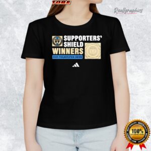 philadelphia union s 2025 supporters shield winners logo poster shirt 1 gljxl6