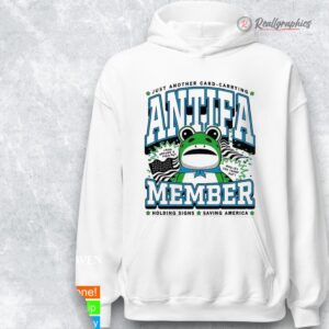 portland frog antifa member holding signs saing america shirt 1 jroee5