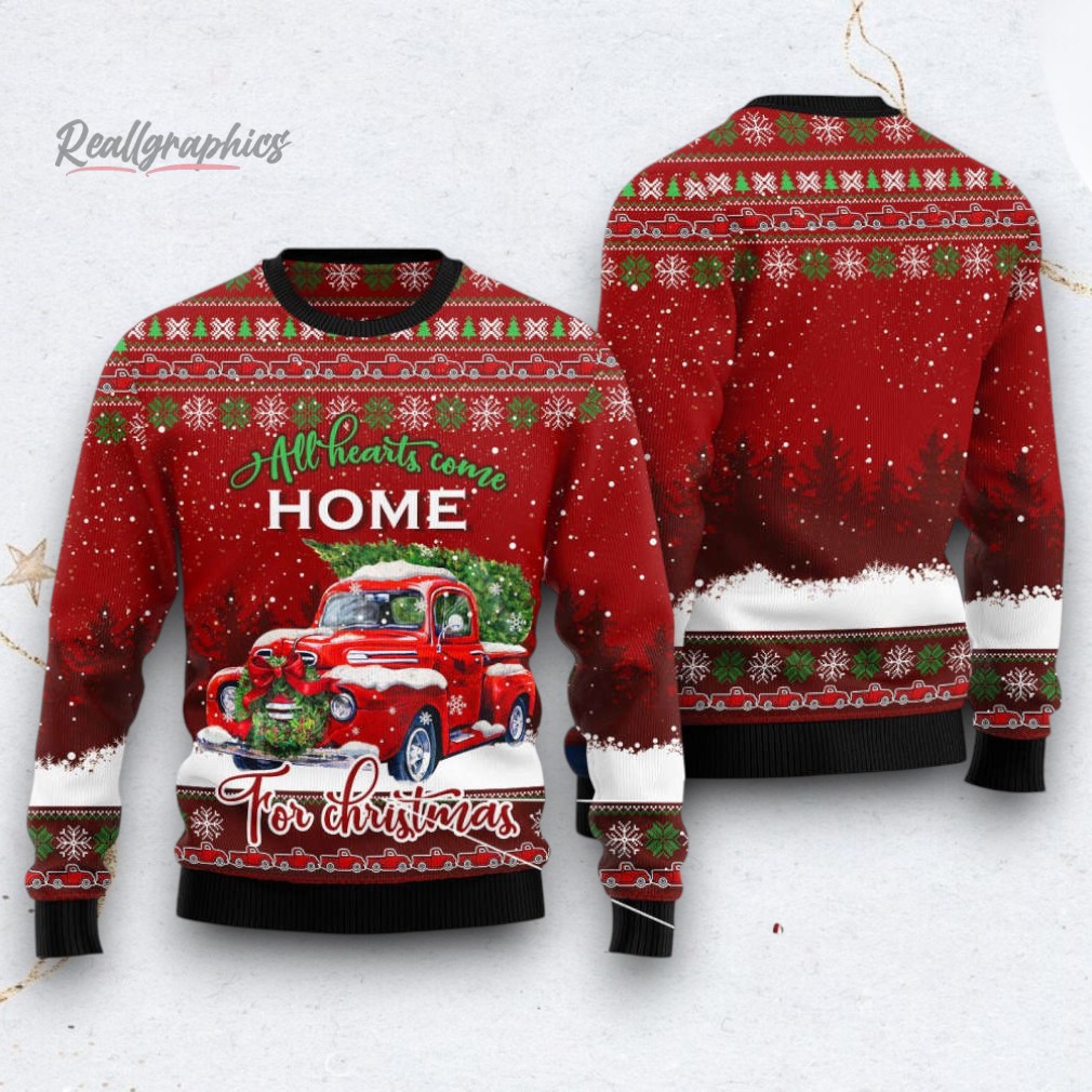 red truck home christmas ugly christmas sweater 2 murqai