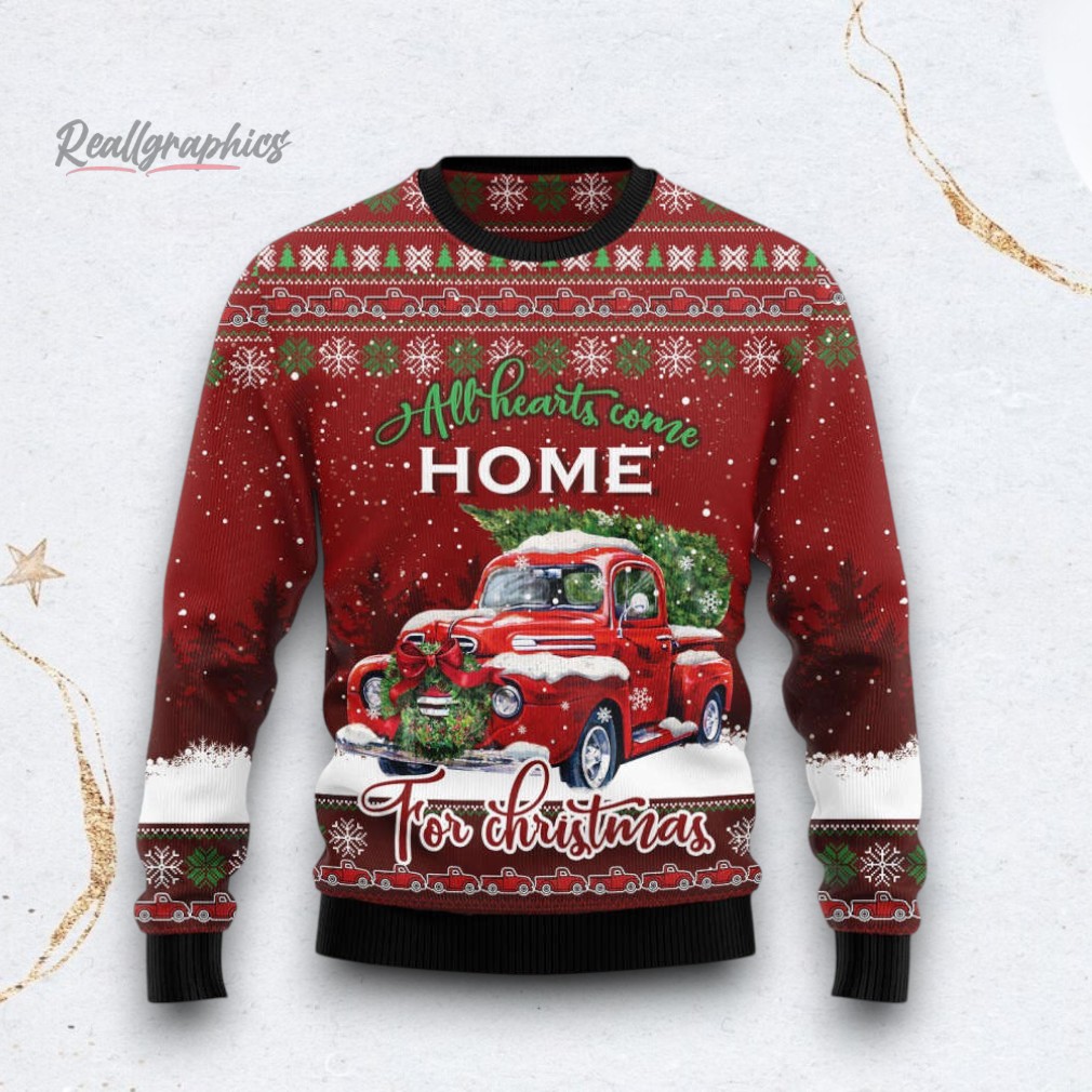 red-truck-home-christmas-ugly-christmas-sweater-3_oj7p91 red truck home christmas ugly christmas sweater 3 oj7p91