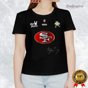 san francisco 49ers x bad bunny benito football mascot signature shirt 1 qiwbpw