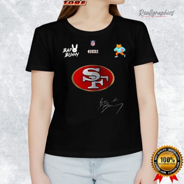 san francisco 49ers x bad bunny benito football mascot signature shirt 1 qiwbpw