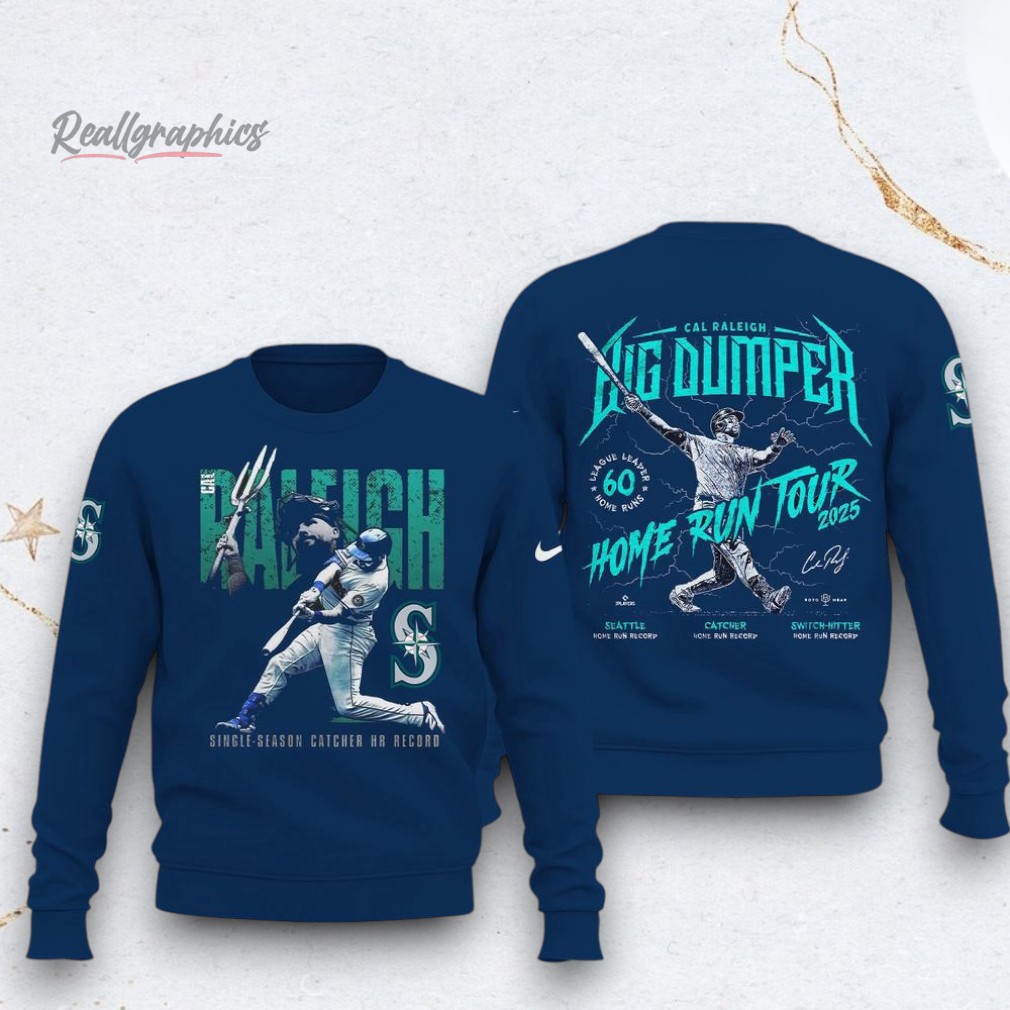 Seattle Mariners Cal Raleigh Navy Catcher Home Run Record Limited Edition Sweater Seattle Mariners Cal Raleigh Navy Catcher Home Run Record Limited Edition Sweater