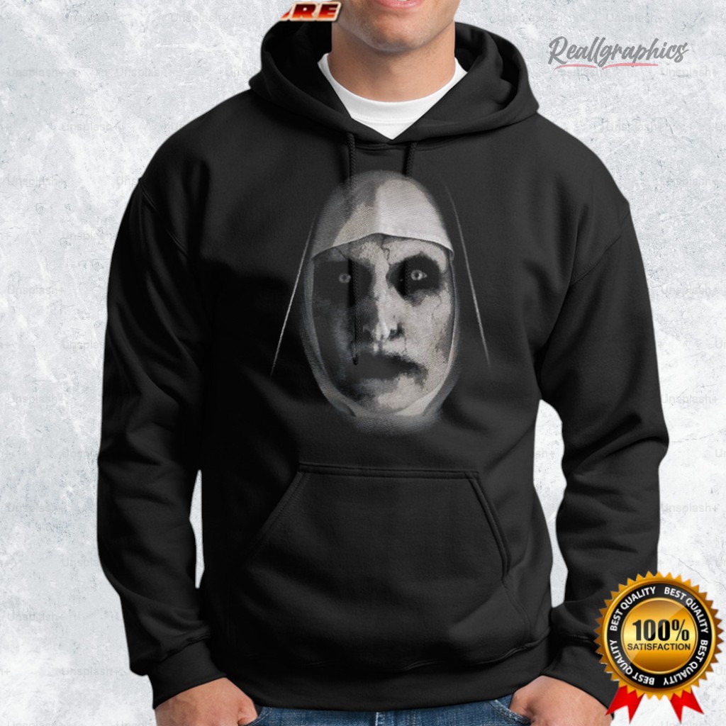 the nun the conjuring big face graphic halloween shirt 2 vfcwa7