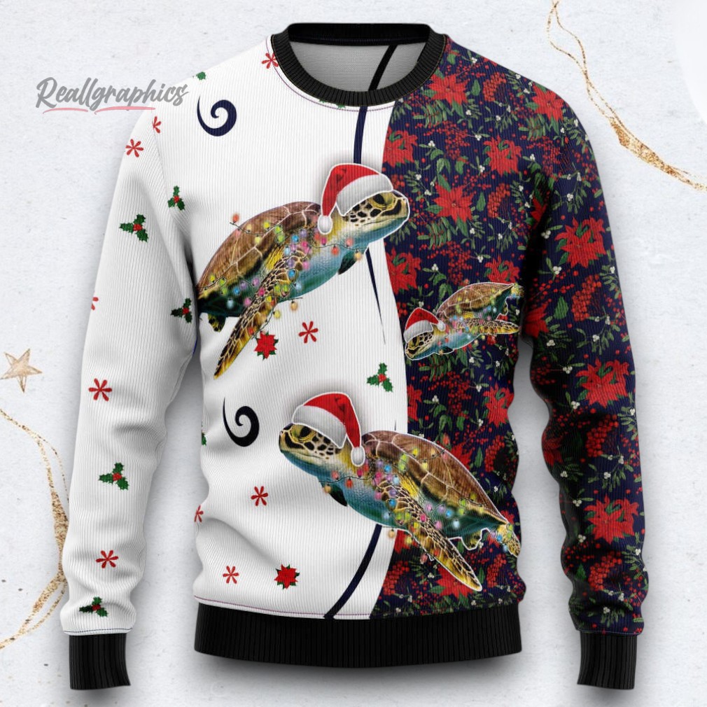turtle christmas light ugly christmas sweater gift for christmas 2 nwf9wt