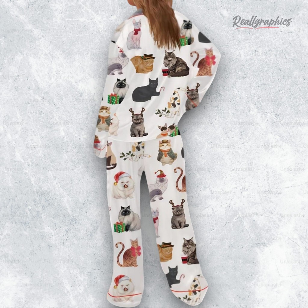 12 cats of christmas satin pajama set for women 2 nmvh8a