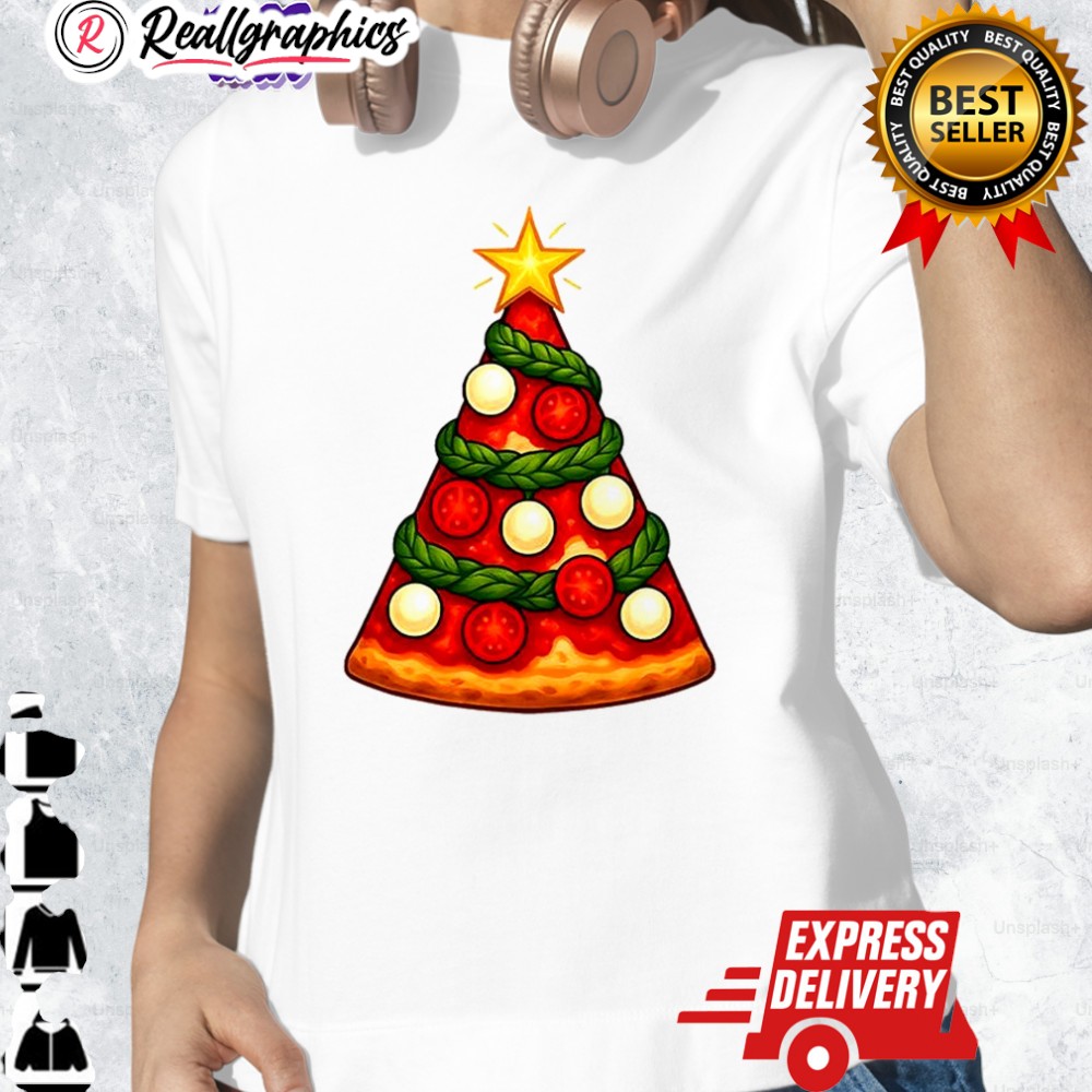 A Slice Of Pizza Christmas Tree Shirt A Slice Of Pizza Christmas Tree Shirt