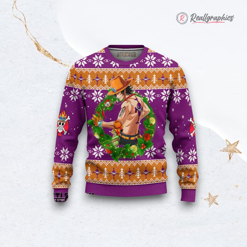 Ace Ugly Sweater One Piece Xmas Ugly Sweatshirt, Sweater Ace Ugly Sweater One Piece Xmas Ugly Sweatshirt, Sweater