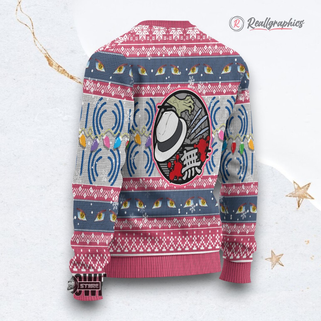 akaza ugly christmas sweater demon slayer custom anime sweatshirt 2 cqyuti