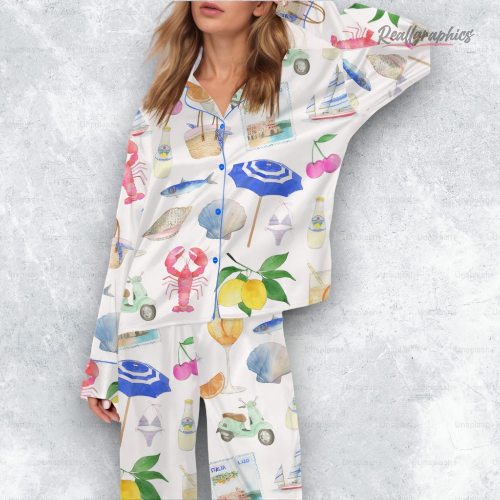 amalfi coast italy summer satin pajama set 2 jamqd8