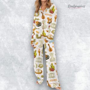 antique greece satin pajama set 1 xrll7e