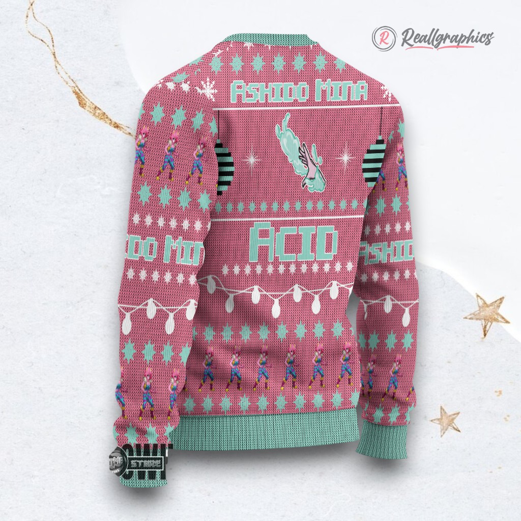 ashido mina ugly christmas sweater my hero academia sweatshirt 2 jxcjnv
