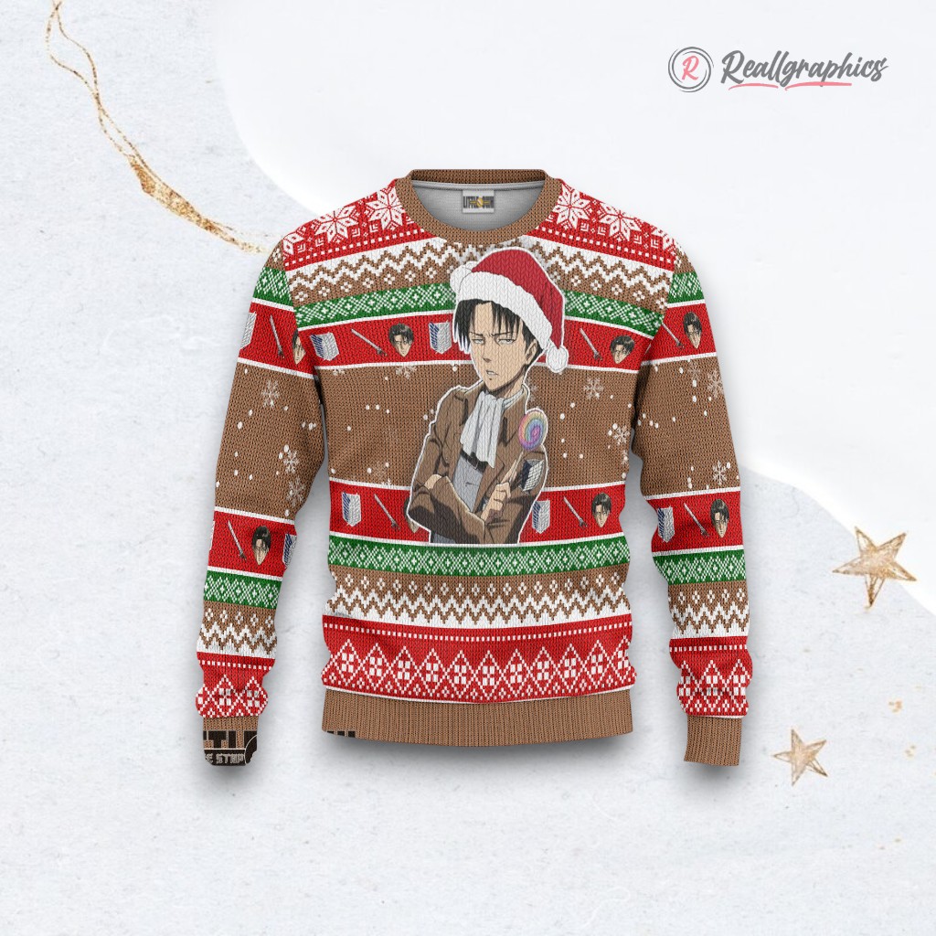 attack on titan sweatshirt lei ackerman xmas ugly sweater 2 u1jajd