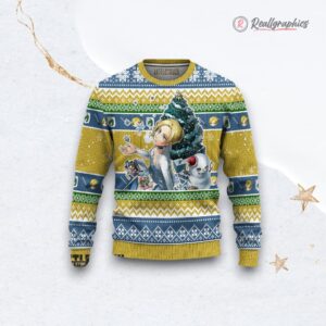 attack on titan ugly christmas sweater annie leonhart custom anime sweatshirt 1 w9arxy