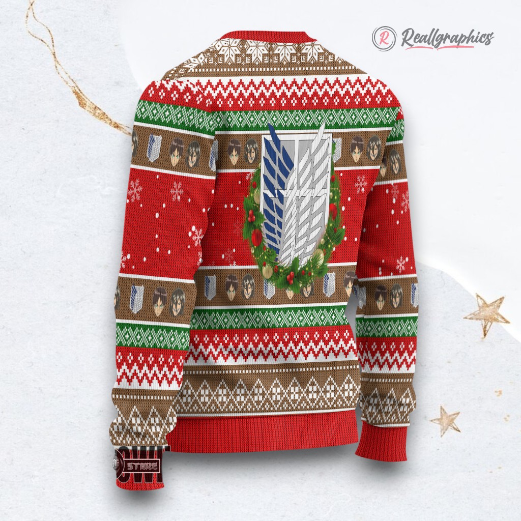 attack on titan ugly christmas sweater eren yeager custom anime sweatshirt 2 e0wsy6