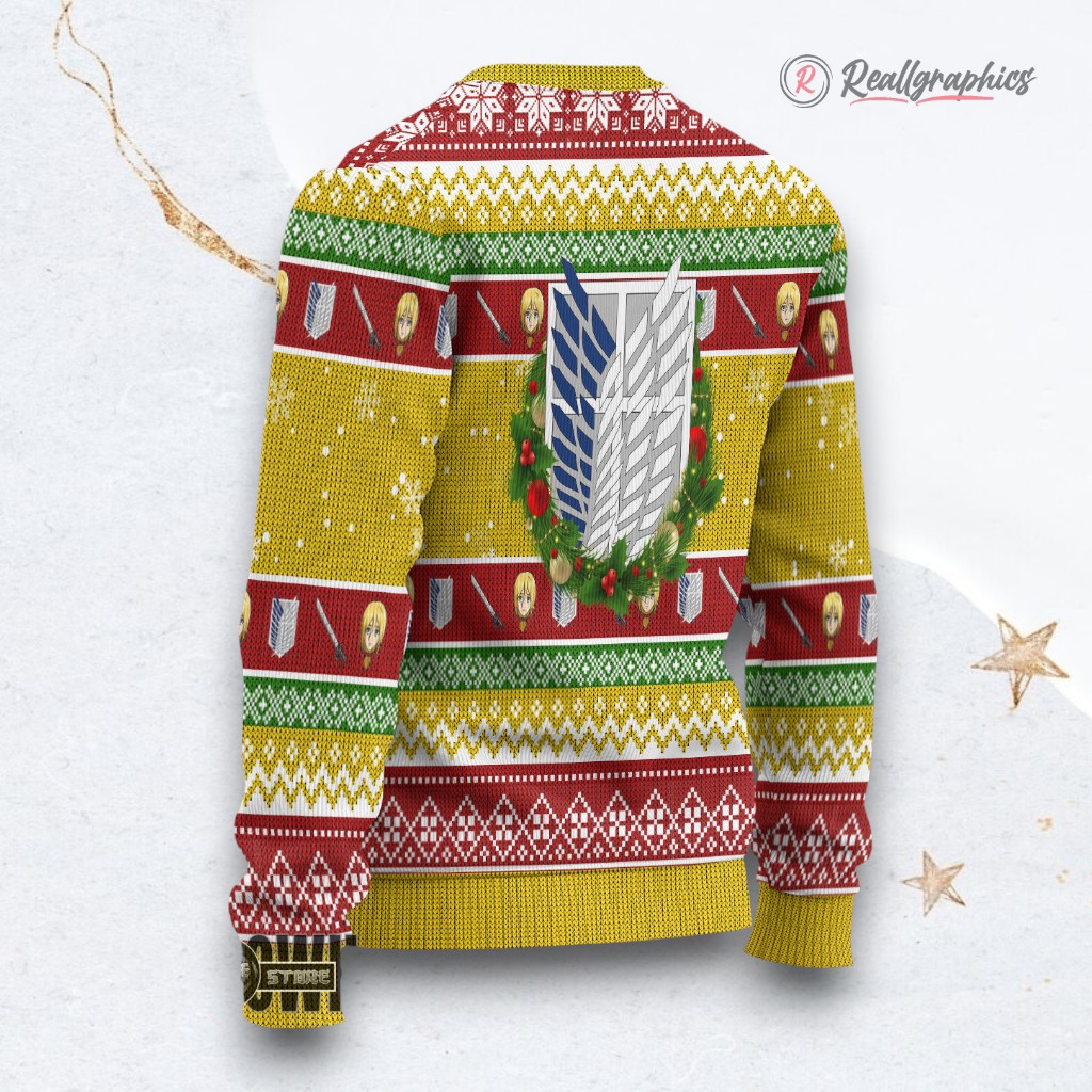 attack on titan ugly christmas sweater historia reiss custom anime sweatshirt 2 qx45on
