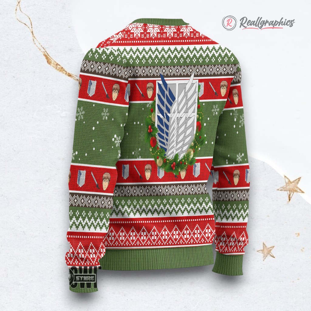 attack on titan ugly christmas sweater jean kirstein custom anime sweatshirt 2 q8dnto