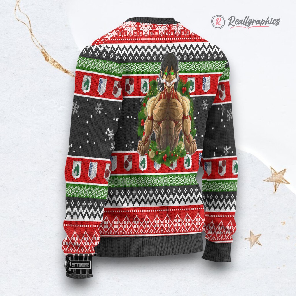 attack on titan ugly christmas sweater nine titans custom anime sweatshirt 2 yurvhj