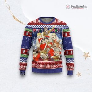attack on titan ugly christmas sweater scout regiment custom anime sweatshirt 1 uzaoqj