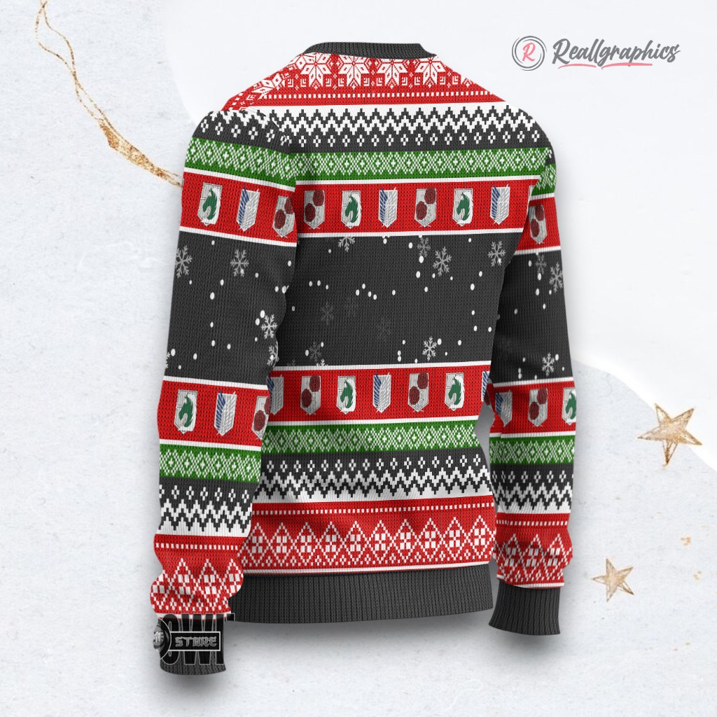 attack on titan ugly christmas sweater titans custom anime sweatshirt 2 ael2pa