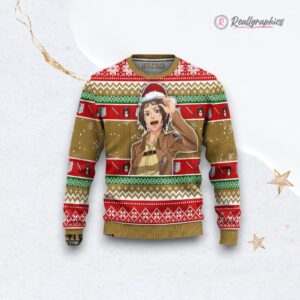 attack on titan ugly christmas sweater zoe hange custom anime sweatshirt 1 z1cnwq
